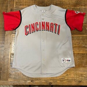 Cincinnati Reds Majestic Gray Road Jersey XL Sewn Cincinnati Script USA Made